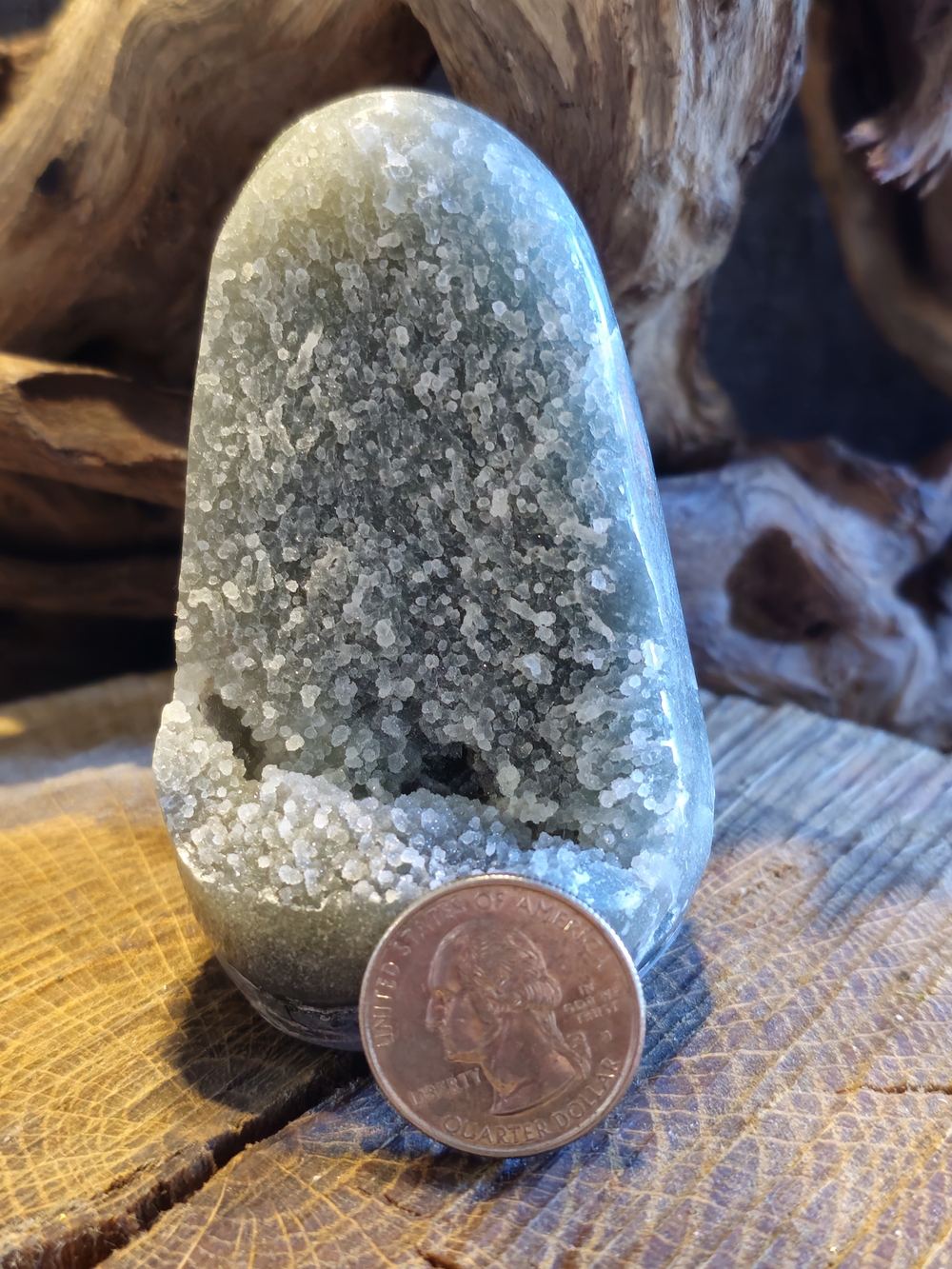 Natural Uruguayan Druzy Amethyst Set Of Four Cutbases - Picture 5 of 6